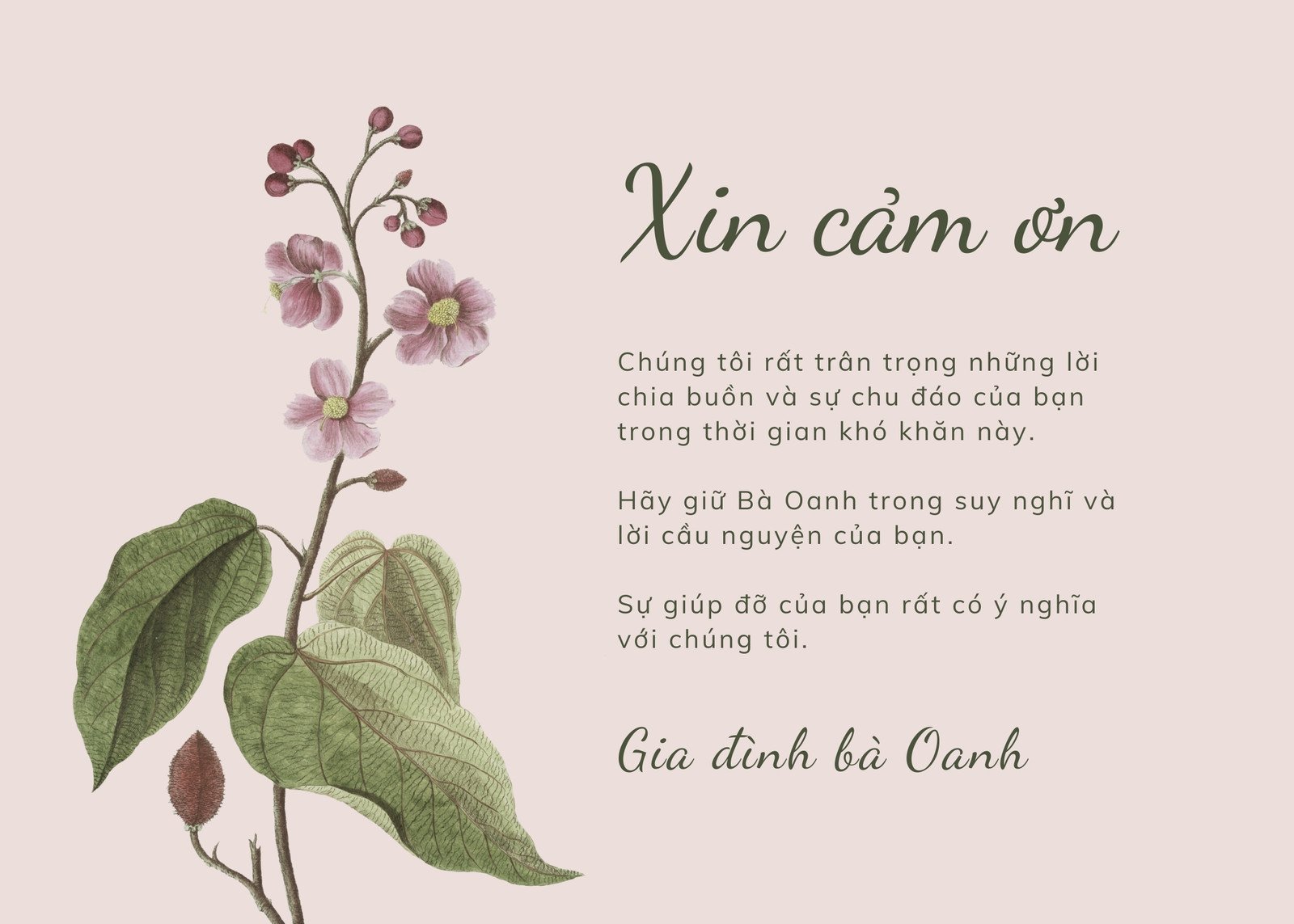 Cách viết lời cảm ơn sau đám tang