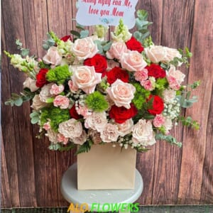 lẵng hoa chúc mừng đẹp